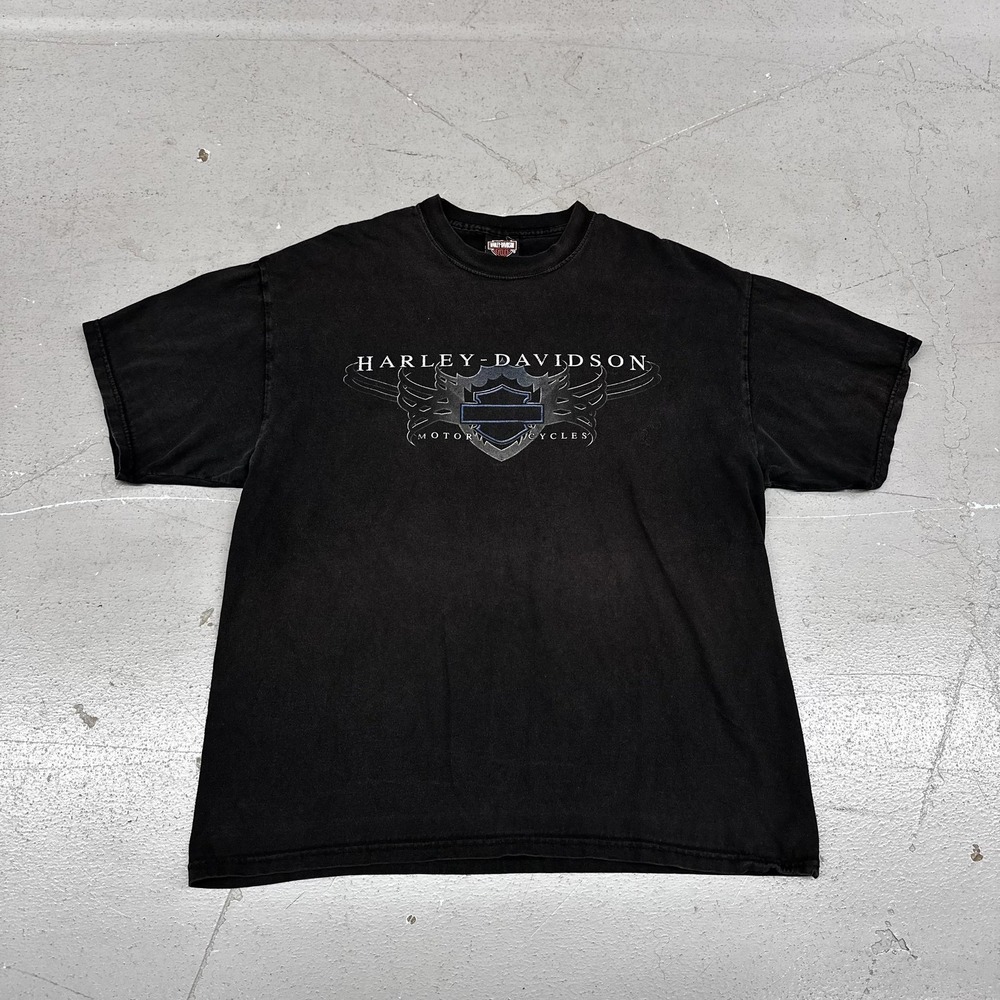 Vintage Harley Davidson Shirt Mens XL Black Bergdale Minnesota Graphic Tee 90s